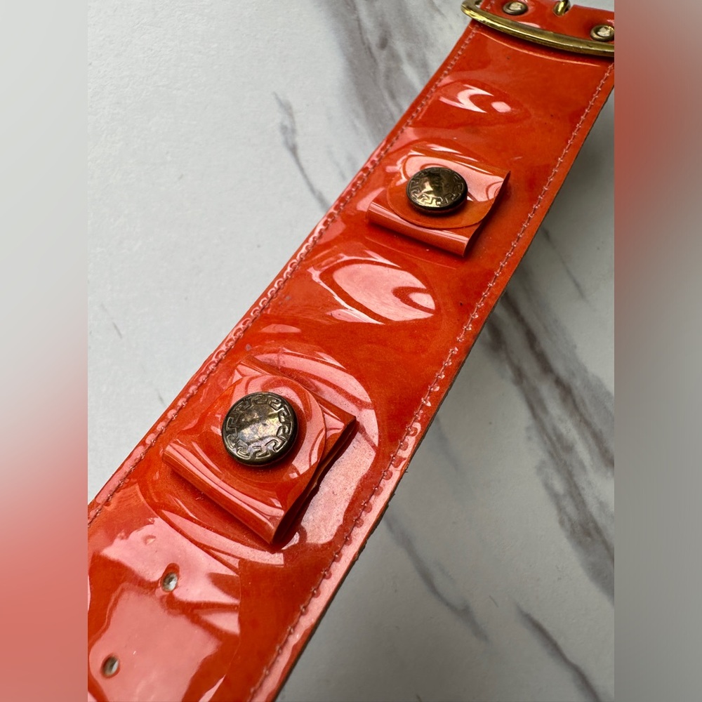 Vintage 60s era faux patent leather wrist cuff / watch band
